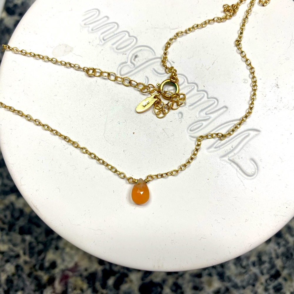 Kris Nations citrine gemstone necklace in gold